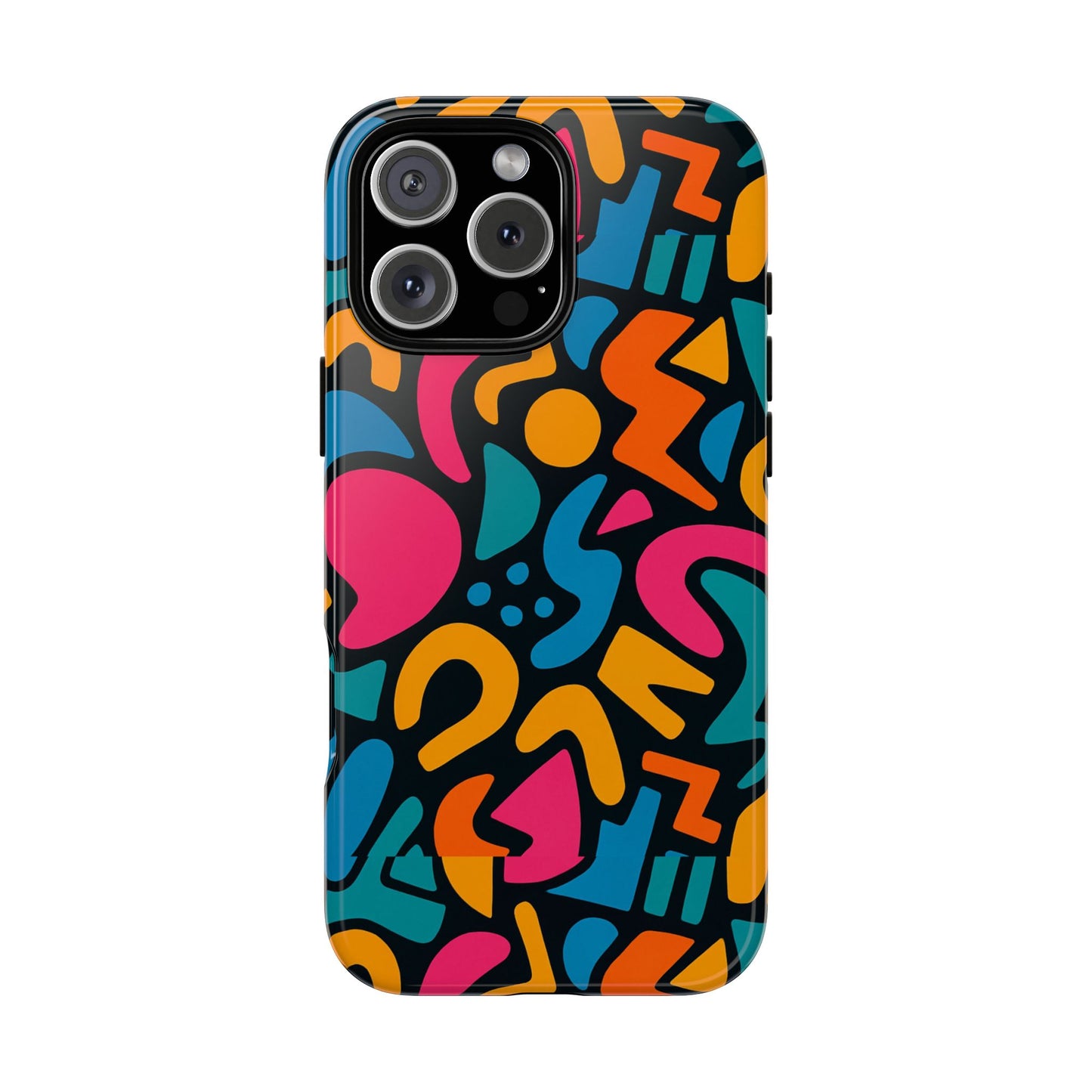 vibrant multicolour abstract 3d wrap phone case for stylish protection, unisex smartphone cover, compatible with iphone 13, 14, 15 & 16 – all models including pro, pro max & plus