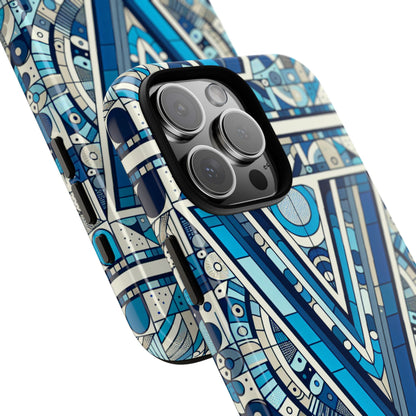 Blue Alphabet Letter V Phone Case for Men Women Kids Durable Shockproof Cartoon Anime Style Gift