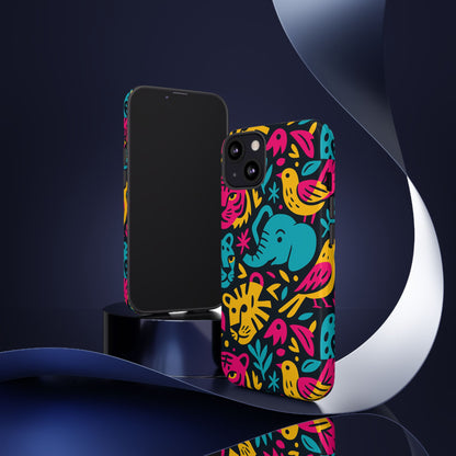 Vibrant 3D Animal Print Protective Phone Case Colourful Design for Stylish Protection Compatible with iPhone 13, 14, 15 & 16 – all models including Pro, Pro Max & Plus