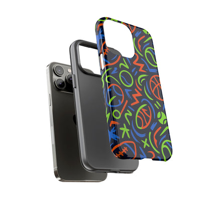 Vibrant 3D Wrap Protective Phone Case with Colourful Sports Design for Unique Style and Expression Compatible with iPhone 13, 14, 15 & 16 – all models including Pro, Pro Max & Plus