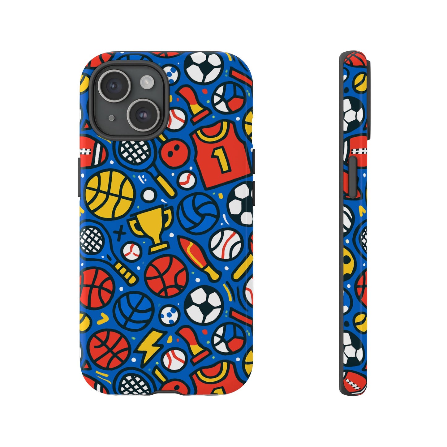 vibrant sports-themed protective phone case with 3d design for unique style – compatible with iphone 13, 14, 15 & 16 – all models including pro, pro max & plus