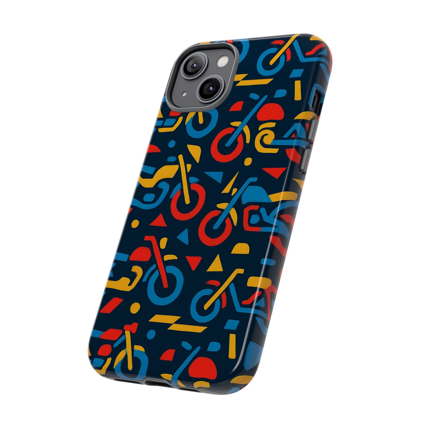 multicolour motorcycle phone case – vibrant art design for stylish protection – compatible with iphone 13, 14, 15 & 16 – all models including pro, pro max & plus