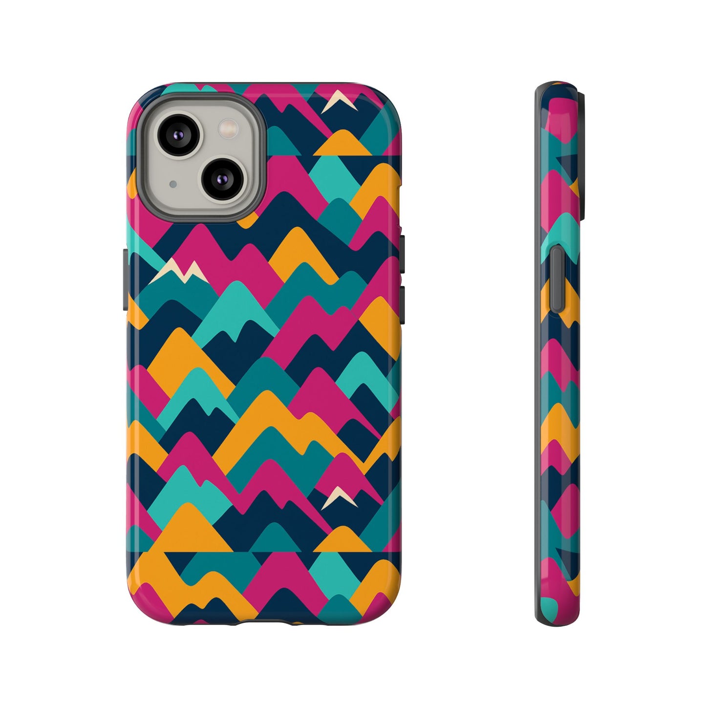 vibrant 3d geometric protective phone case for unisex, stylish smartphone accessory with playful design, compatible with iphone 13, 14, 15 & 16 – all models including pro, pro max & plus