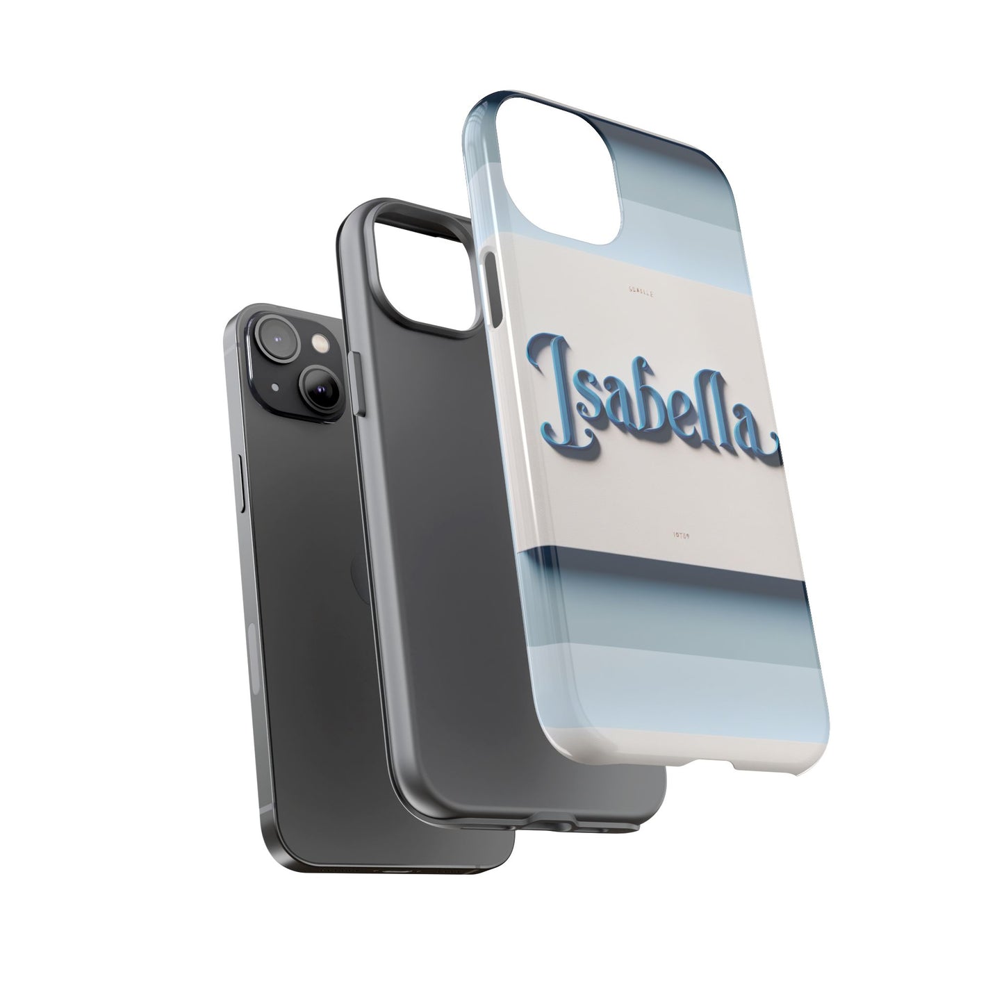 name isabella blue phone case with 3d wrap and vibrant anime inspired design for stylish protection and personalised smartphone accessory