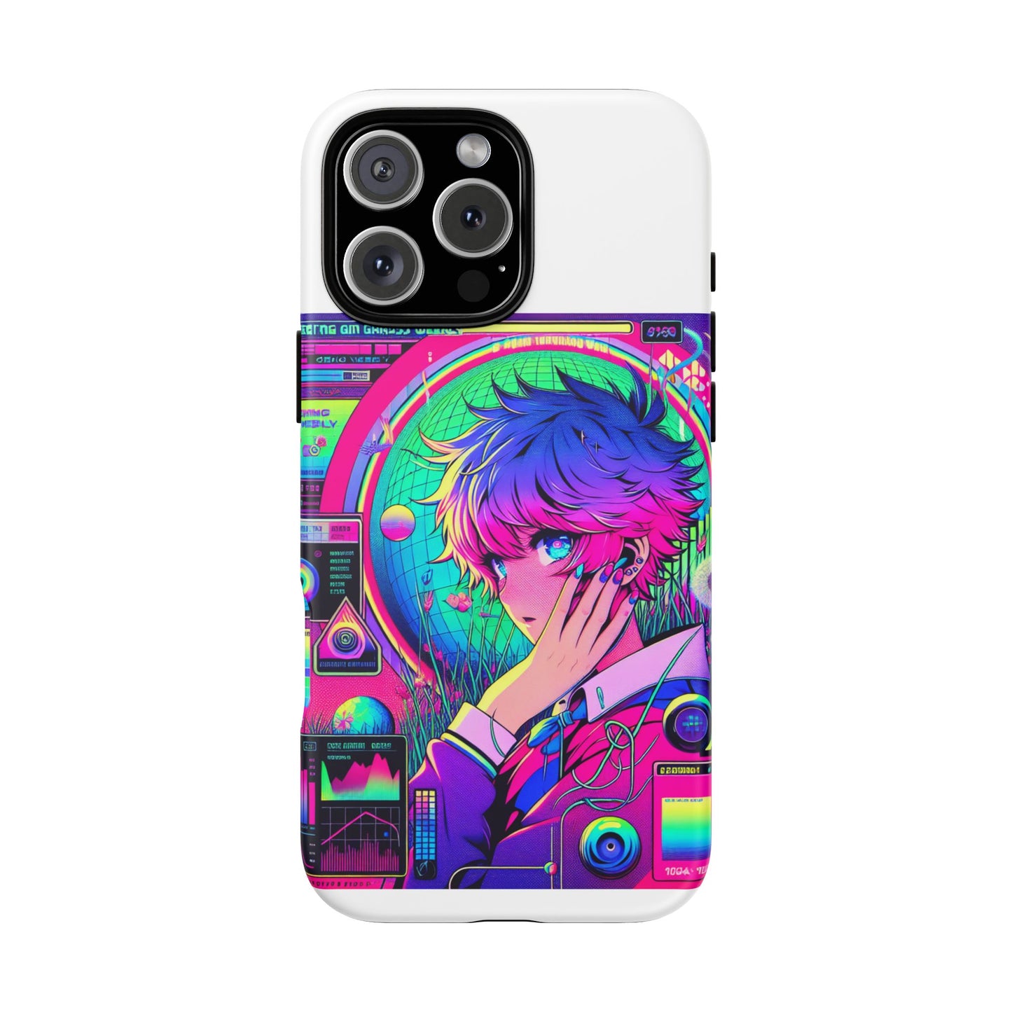 touching grass weekly vibrant protective phone case for smartphones, retro anime design, shock absorbent tpu, uv protected, unique gift for tech enthusiasts