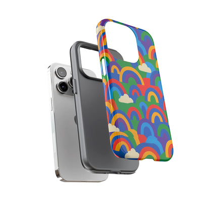 Multicolour 3D Rainbow Phone Case for Trendy Men and Women Unique Playful Design Stylish Protection Compatible with iPhone 13, 14, 15 & 16 – all models including Pro, Pro Max & Plus