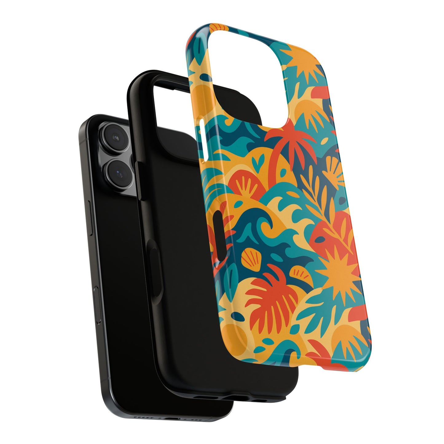vibrant tropical phone case for stylish protection with 3d wrap design – unisex fashion accessory compatible with iphone 13, 14, 15 & 16 – all models including pro, pro max & plus