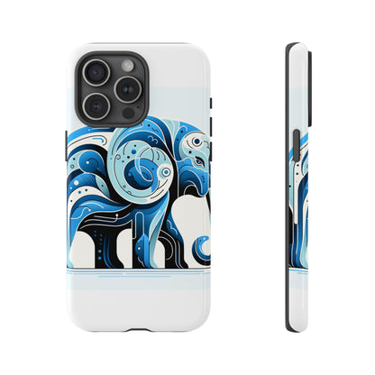 Vibrant 3D Blue Elephant Design Protective Phone Case – Unique Abstract Art Style for Stylish Protection Compatible with iPhone 13, 14, 15 & 16 – all models including Pro, Pro Max & Plus