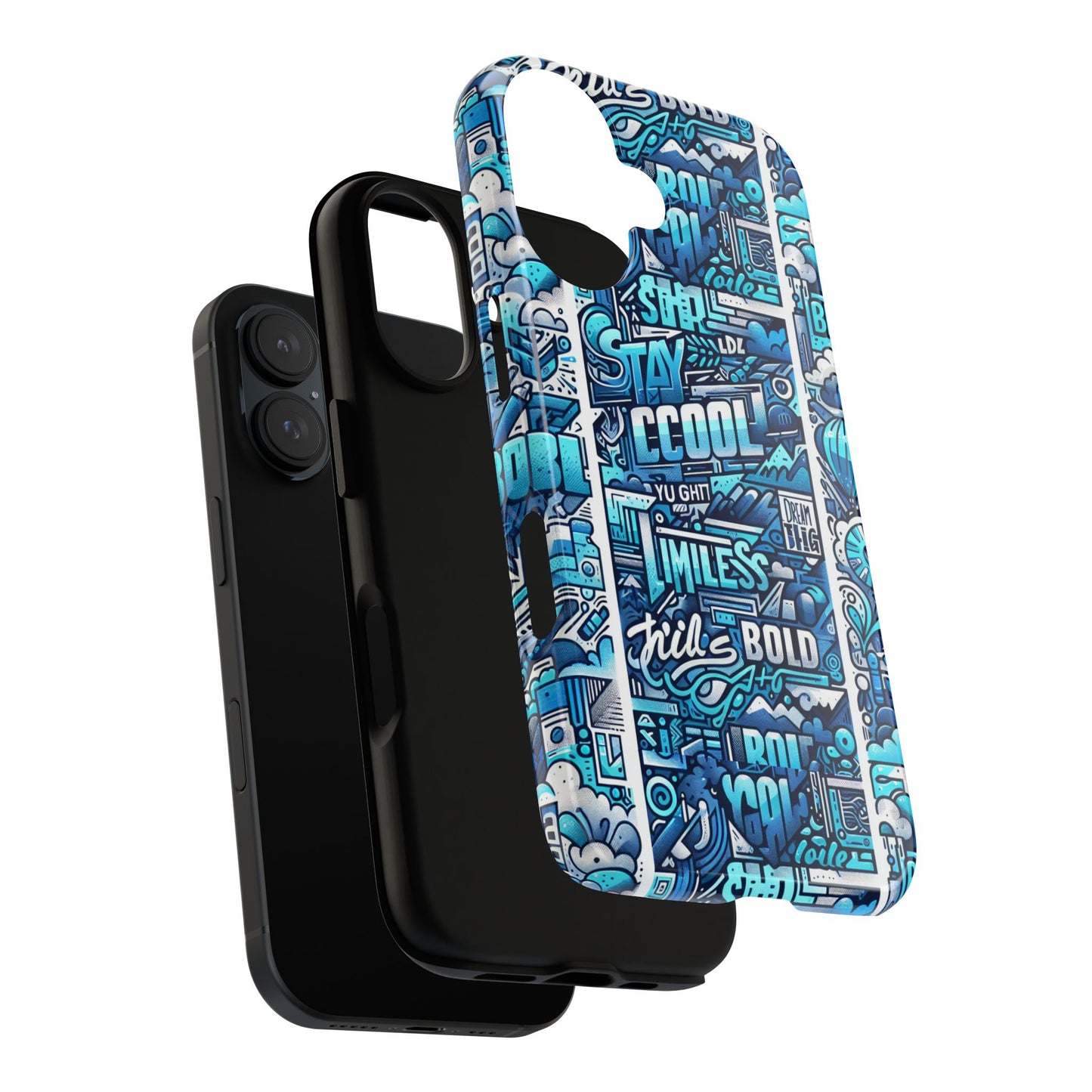 vibrant artistic 3d wrap phone case in blue for trendsetters – stylish protection compatible with iphone 13, 14, 15 & 16 – all models including pro, pro max & plus