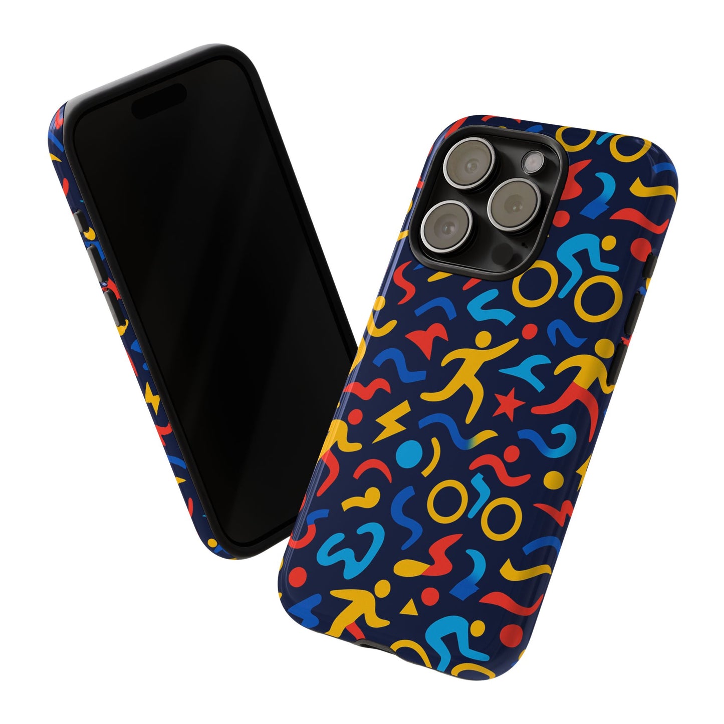 vibrant abstract 3d wrap protective phone case in multicolour design for unisex fashion accessory compatible with iphone 13, 14, 15 & 16 – all models including pro, pro max & plus