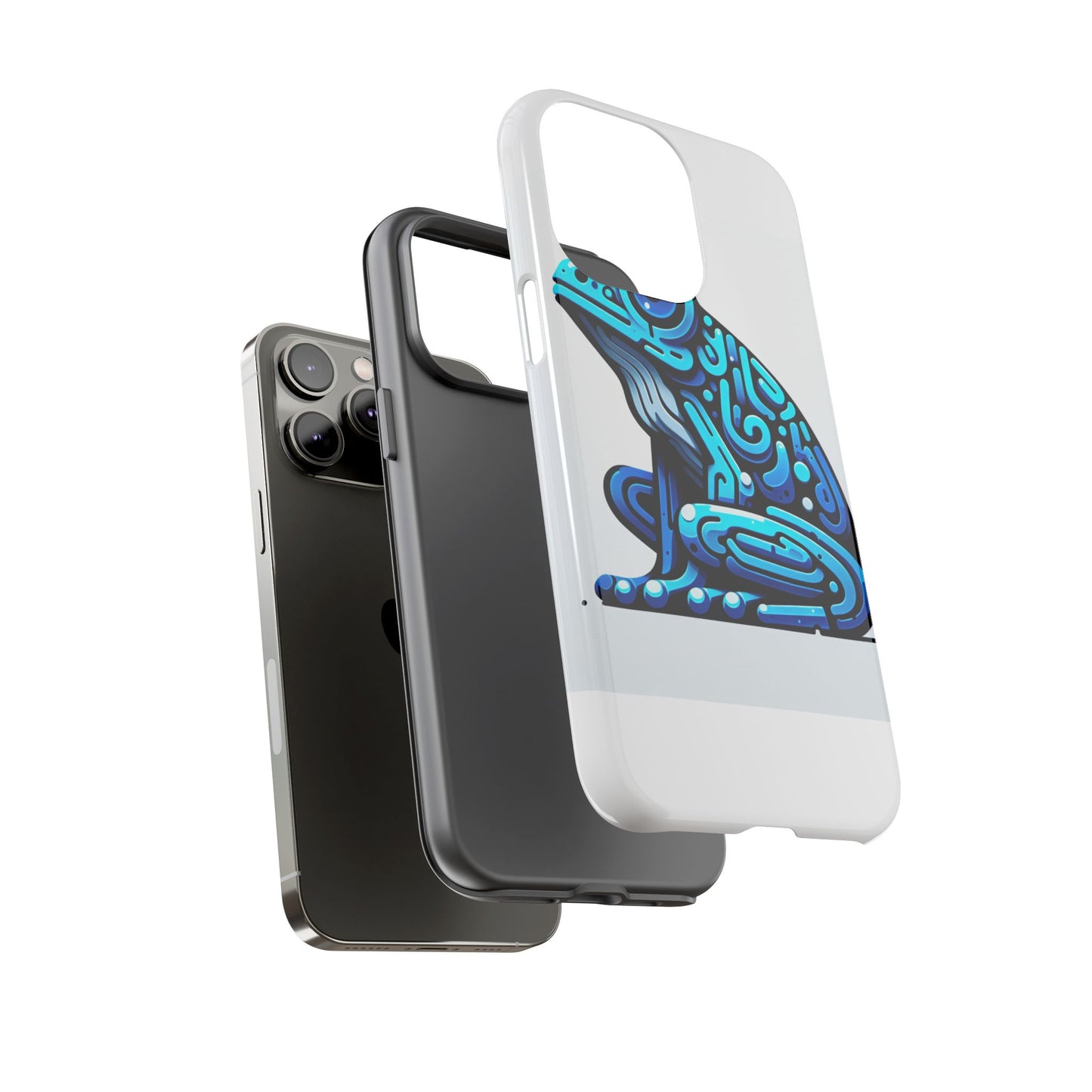 vibrant blue frog 3d wrap phone case for unique accessories retro style compatible with iphone 13, 14, 15 & 16 – all models including pro, pro max & plus