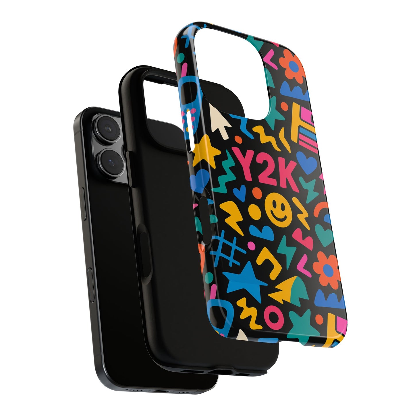 vibrant y2k design 3d wrap protective phone case for unique style and fashion accessory compatible with iphone 13, 14, 15 & 16 – all models including pro, pro max & plus