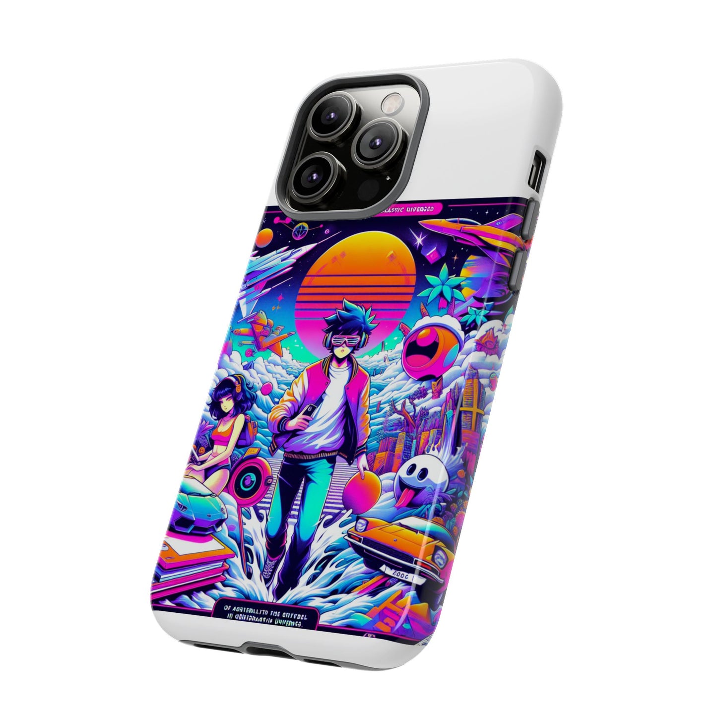 skibidiverse traveller protective phone case with 3d wrap design, durable uv protection, shock absorption for anime and comic culture fans
