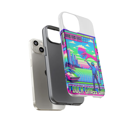 Touch Grass Daily 3D Wrap Protective Phone Case for Smartphones, Durable Shock Absorption, UV Protected, Unique Anime Design, Fun Gift for Tech Enthusiasts