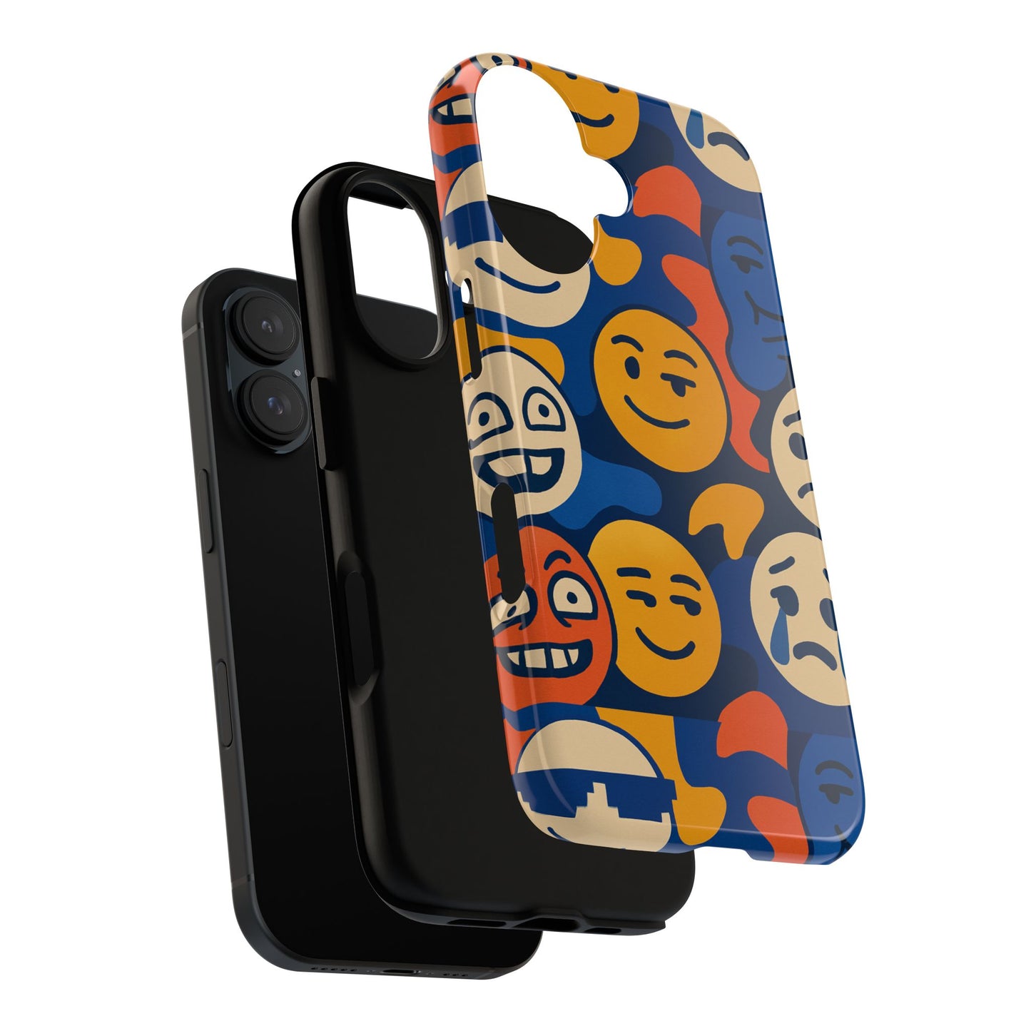 vibrant 3d emoji protective phone case for daily use – bold design for stylish expression – compatible with iphone 13, 14, 15 & 16 – all models including pro, pro max & plus
