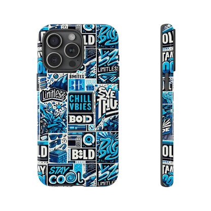 Blue Pattern Image 9 Phone Case for Smartphone Protection with 3D Wrap Design and Shock Absorption in Glossy or Matte Finish