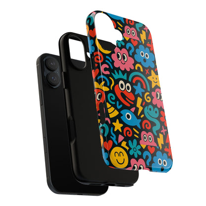 Vibrant Cartoon Protective Phone Case with 3D Wrap Design for Creative Expression – Compatible with iPhone 13, 14, 15 & 16 – All Models Including Pro, Pro Max & Plus