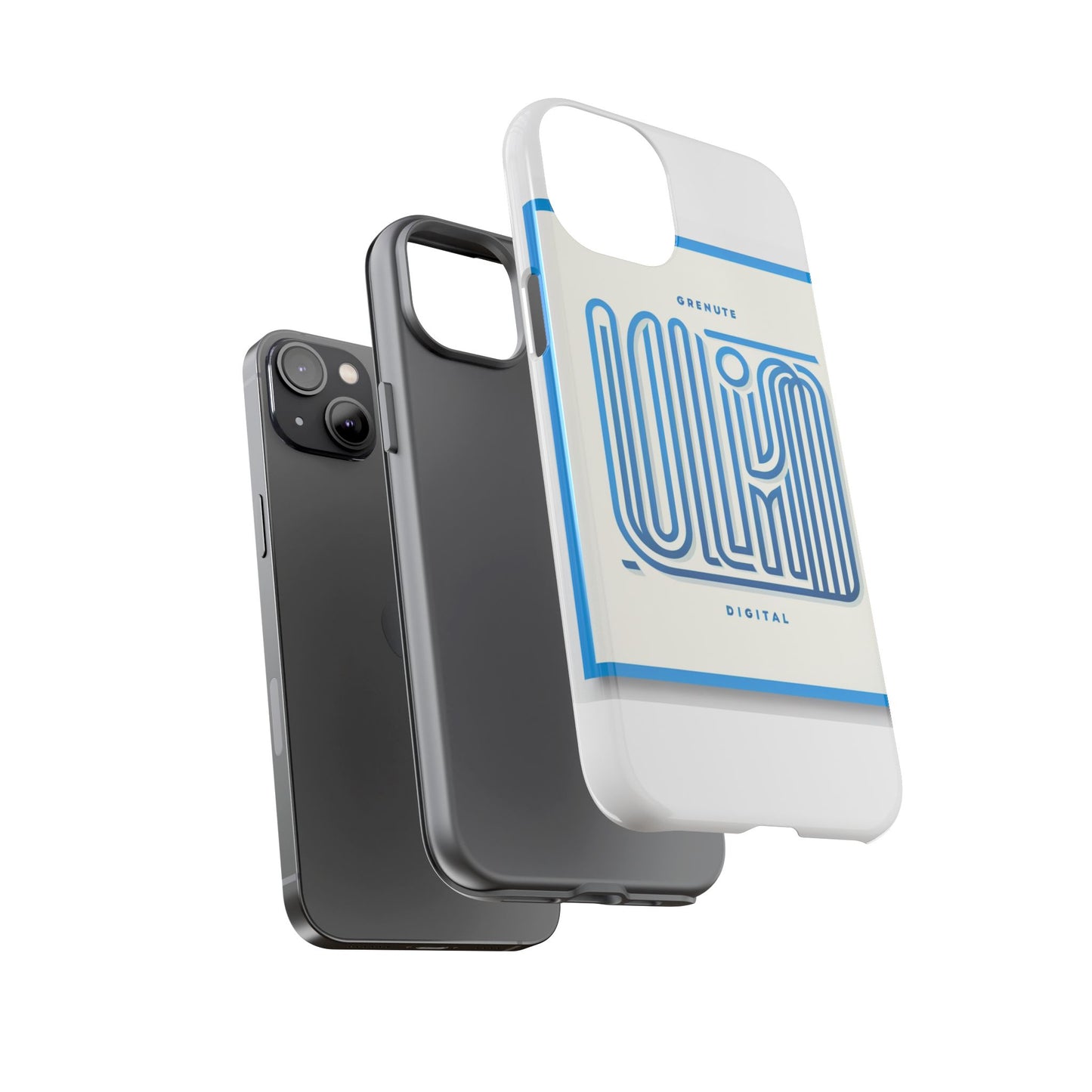 vibrant 3d wrap phone case in blue alphabet design for stylish protection compatible with iphone 13, 14, 15 & 16 – all models including pro, pro max & plus
