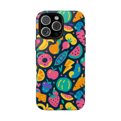 Vibrant 3D Fruit Pattern Protective Phone Case Colourful Accessory for Stylish Individuals Compatible with iPhone 13, 14, 15 & 16 – all models including Pro, Pro Max & Plus