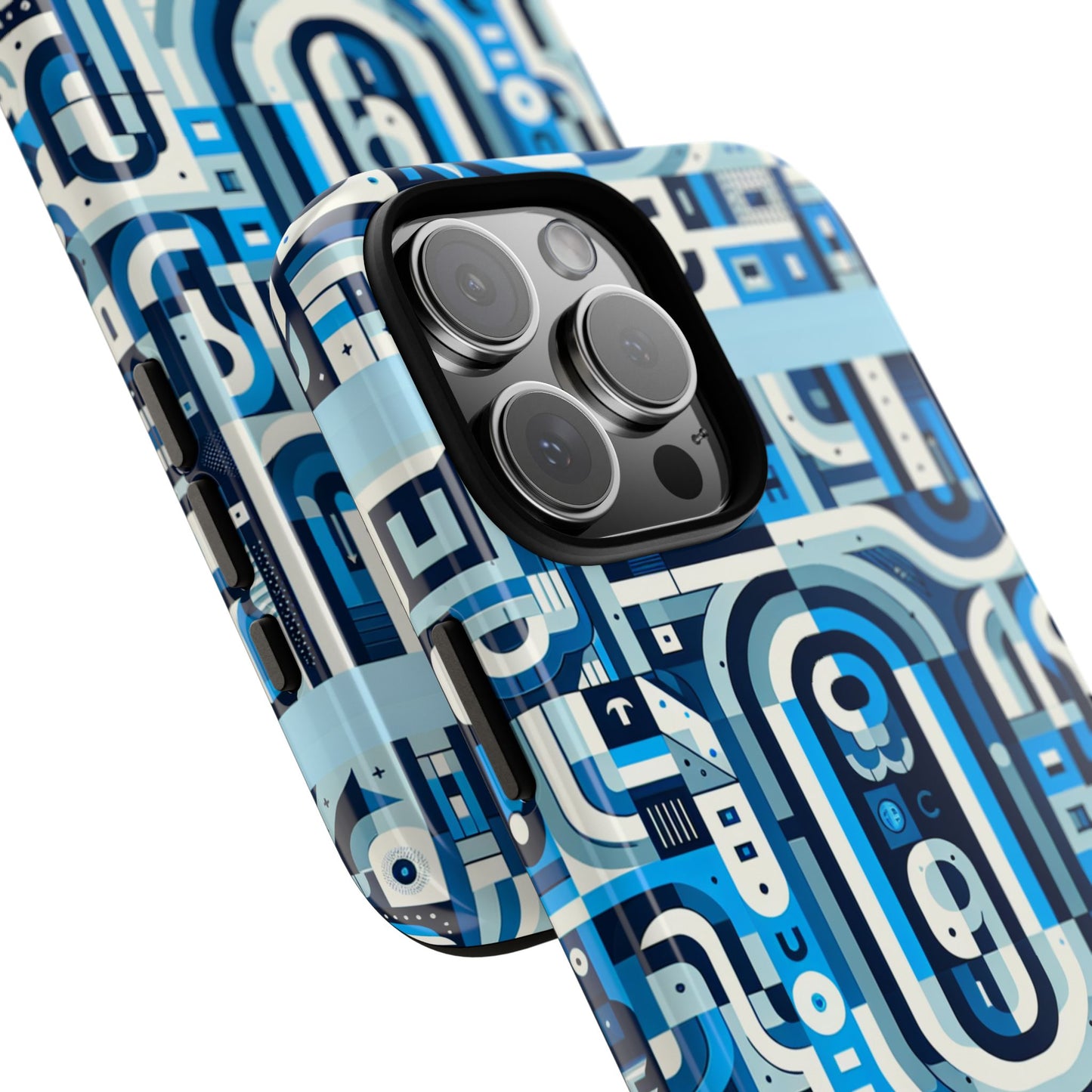 blue alphabet u letter phone case with 3d wrap uv protected shock absorption for kids and teenagers