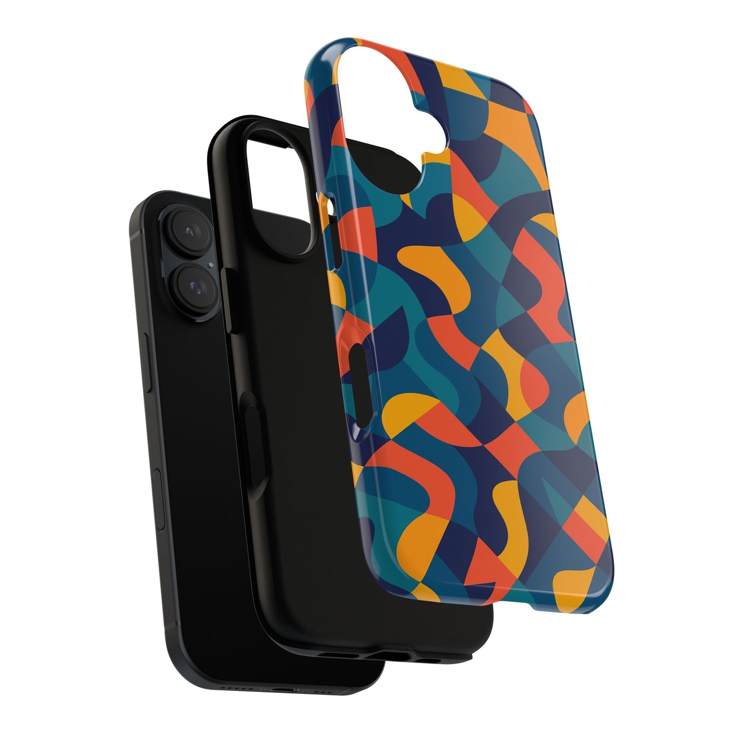 vibrant multicolour abstract phone case for stylish protection compatible with iphone 13, 14, 15 & 16 – all models including pro, pro max & plus