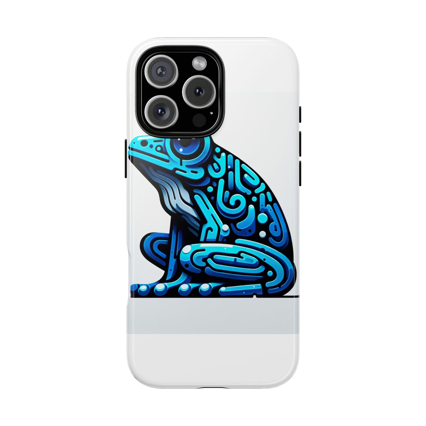 vibrant blue frog 3d wrap phone case for unique accessories retro style compatible with iphone 13, 14, 15 & 16 – all models including pro, pro max & plus