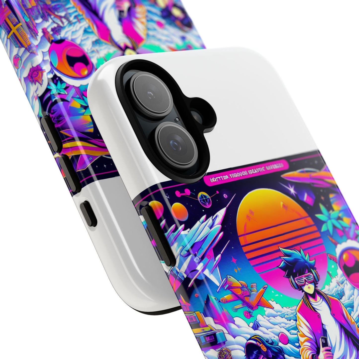 skibidiverse traveller protective phone case with 3d wrap design, durable uv protection, shock absorption for anime and comic culture fans