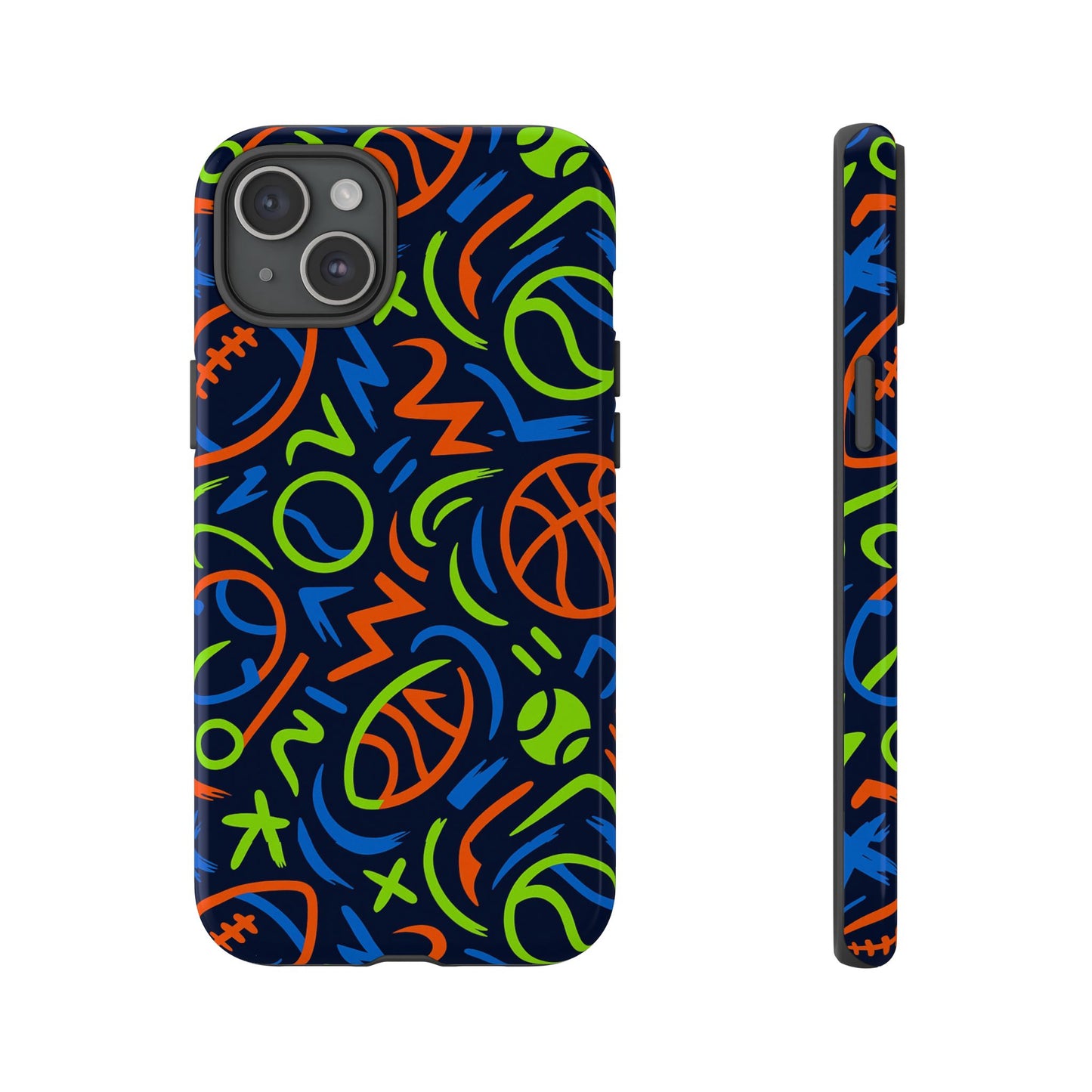 vibrant 3d wrap protective phone case with colourful sports design for unique style and expression compatible with iphone 13, 14, 15 & 16 – all models including pro, pro max & plus