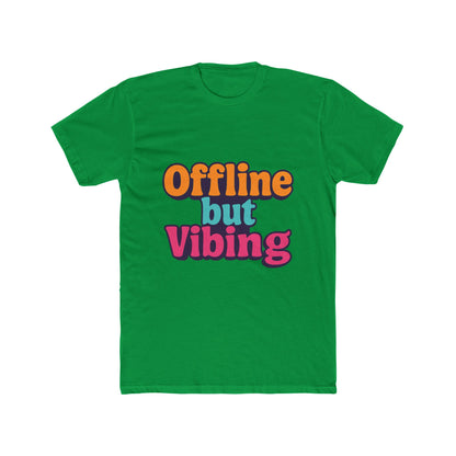 Unisex T-Shirt - Offline But Vibing Meme Graphic Tee, Multicolor Casual Funny Shirt