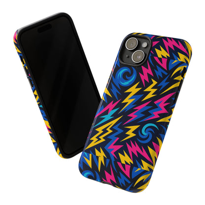 Vibrant Lightning Bolt Protective Phone Case with 3D Wrap Design for Trendy Aesthetic Accessories Compatible with iPhone 13, 14, 15 & 16 – all models including Pro, Pro Max & Plus