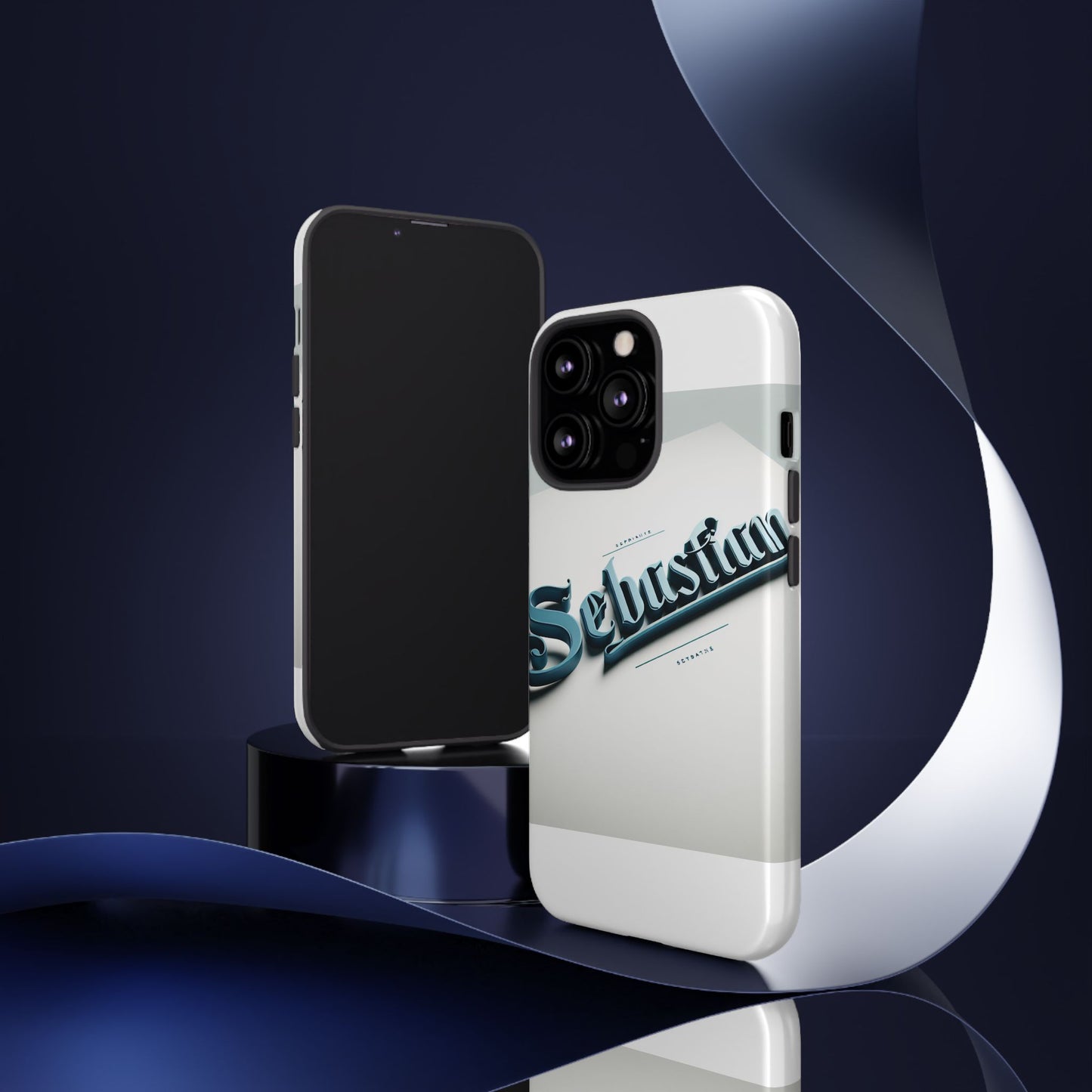 vibrant 3d wrap protective phone case in retro blue typography stylish accessory for self-expression compatible with iphone 13, 14, 15 & 16 – all models including pro, pro max & plus