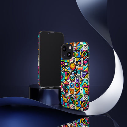 Pattern Image 9 Vibrant Shockproof Phone Case for Anime and Comic Fans with Bold Geometric Design, Durable Finish, and Impact Protection Compatibility with iPhone 13, 14, 15 & 16 – all models including Pro, Pro Max & Plus