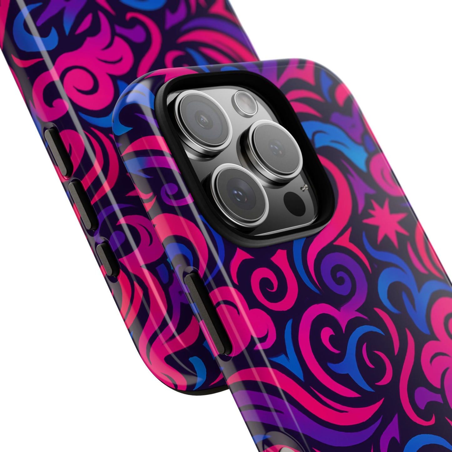 vibrant 3d abstract swirl phone case for creative individuals – stylish protection for smartphones compatible with iphone 13, 14, 15 & 16 – all models including pro, pro max & plus