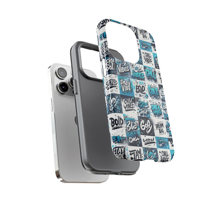 Vibrant 3D Wrap Phone Case in Blue with Playful Retro Design for Stylish Protection Compatible with iPhone 13, 14, 15 & 16 – all models including Pro, Pro Max & Plus