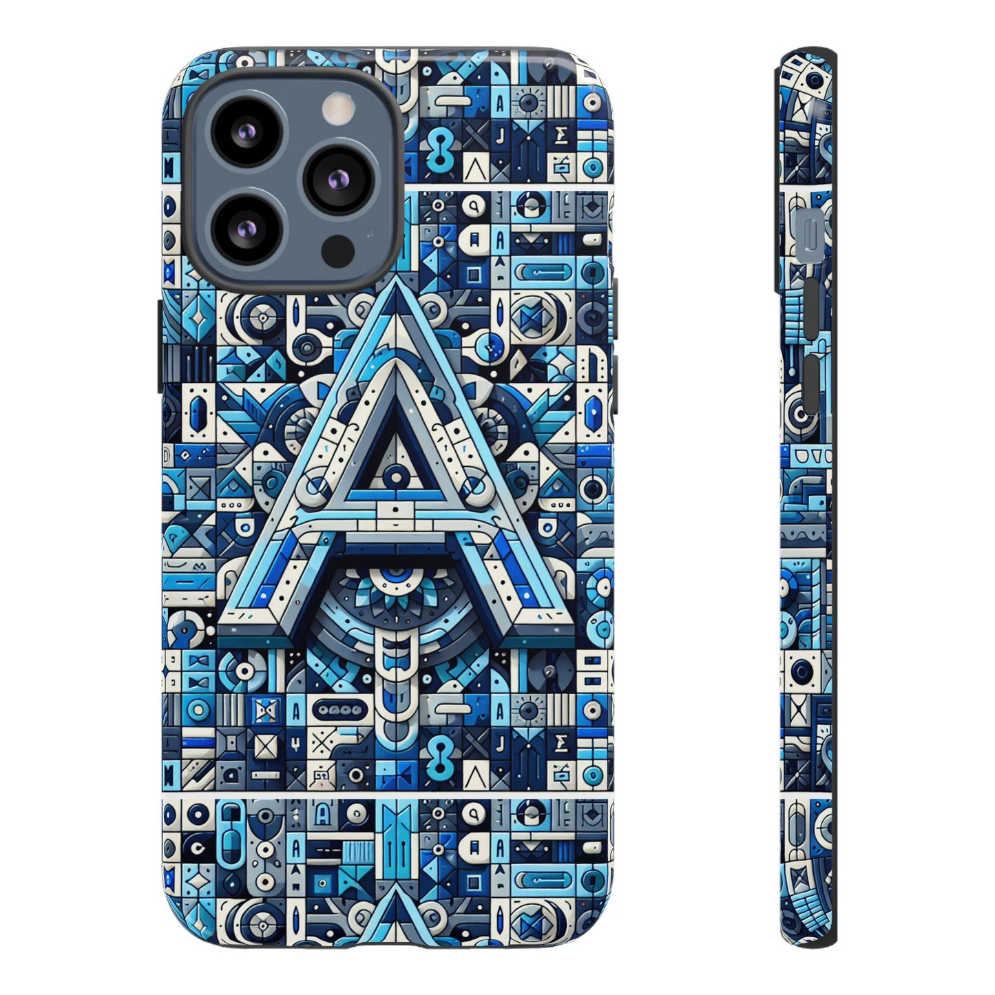 blue alphabet letter a phone case for iphone and samsung galaxy durable shockproof cover with 3d wrap design kids and teenagers gift