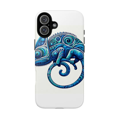 Vibrant 3D Wrap Protective Phone Case with Blue Chameleon Design, Creative Accessory for Unique Style, Compatible with iPhone 13, 14, 15 & 16 – all models including Pro, Pro Max & Plus