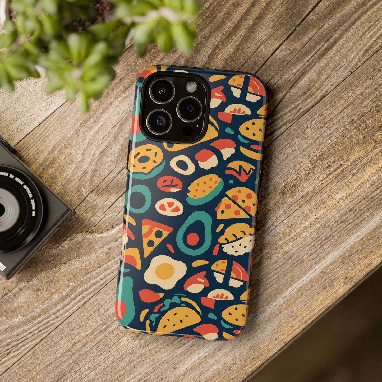vibrant food-themed protective phone case with 3d design for stylish protection compatible with iphone 13, 14, 15 & 16 – all models including pro, pro max & plus