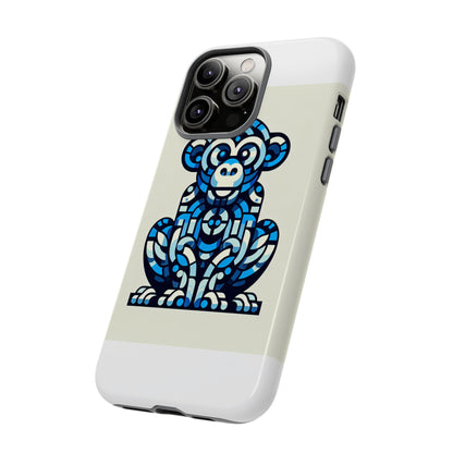 Vibrant Blue 3D Wrap Phone Case with Playful Monkey Design for Creative Individuals Compatible with iPhone 13, 14, 15 & 16 – all models including Pro, Pro Max & Plus