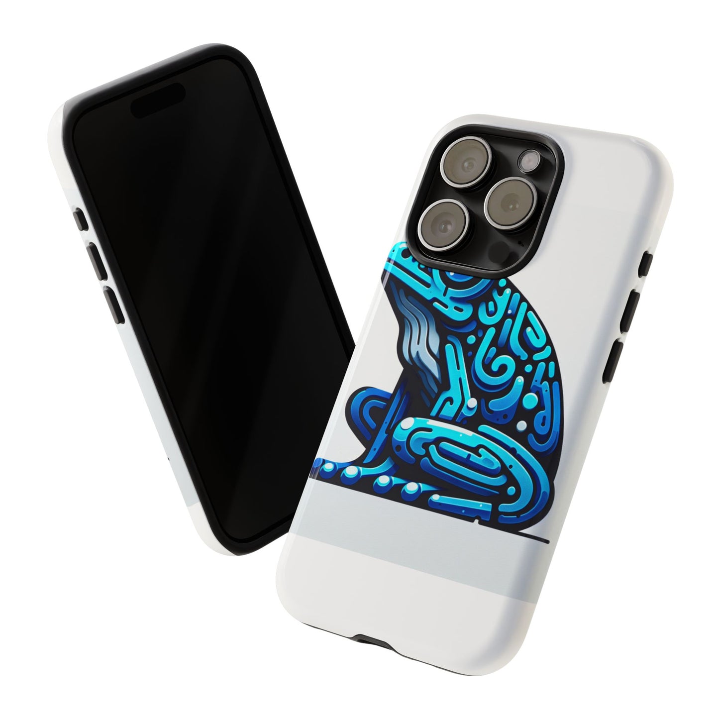 vibrant blue frog 3d wrap phone case for unique accessories retro style compatible with iphone 13, 14, 15 & 16 – all models including pro, pro max & plus