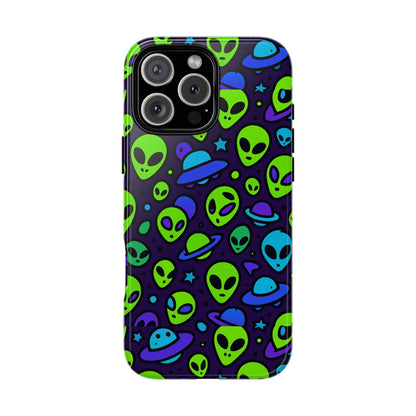 Vibrant Alien 3D Wrap Protective Phone Case in Multicolour Design for Fun Smartphone Accessories Compatible with iPhone 13, 14, 15 & 16 – all models including Pro, Pro Max & Plus