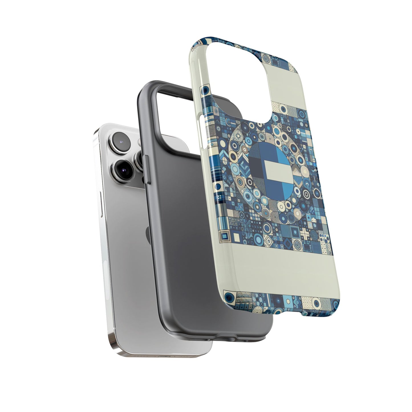 blue alphabet e letter phone case with 3d wrap and shock absorption for kids and teens stylish protective cover