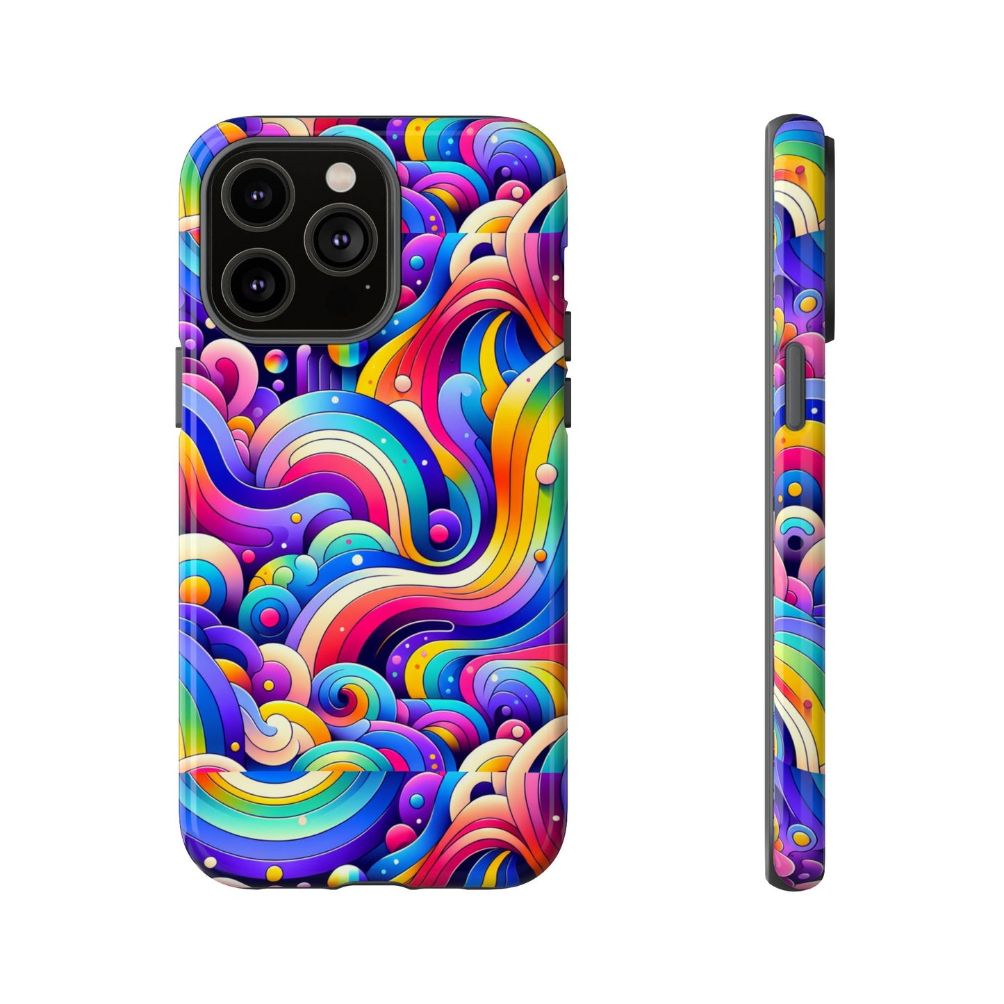 pattern image 4 vibrant shockproof phone case for anime and comic fans - colourful abstract design compatible with iphone 13, 14, 15 & 16 – all models including pro, pro max & plus