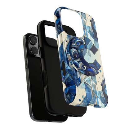 Blue Alphabet C Phone Case for Smartphone Protection with 3D Wrap Design, Shock Absorption, UV Protection, Durable Silicone Material, Suitable for Tech Enthusiasts and Individuality Seekers