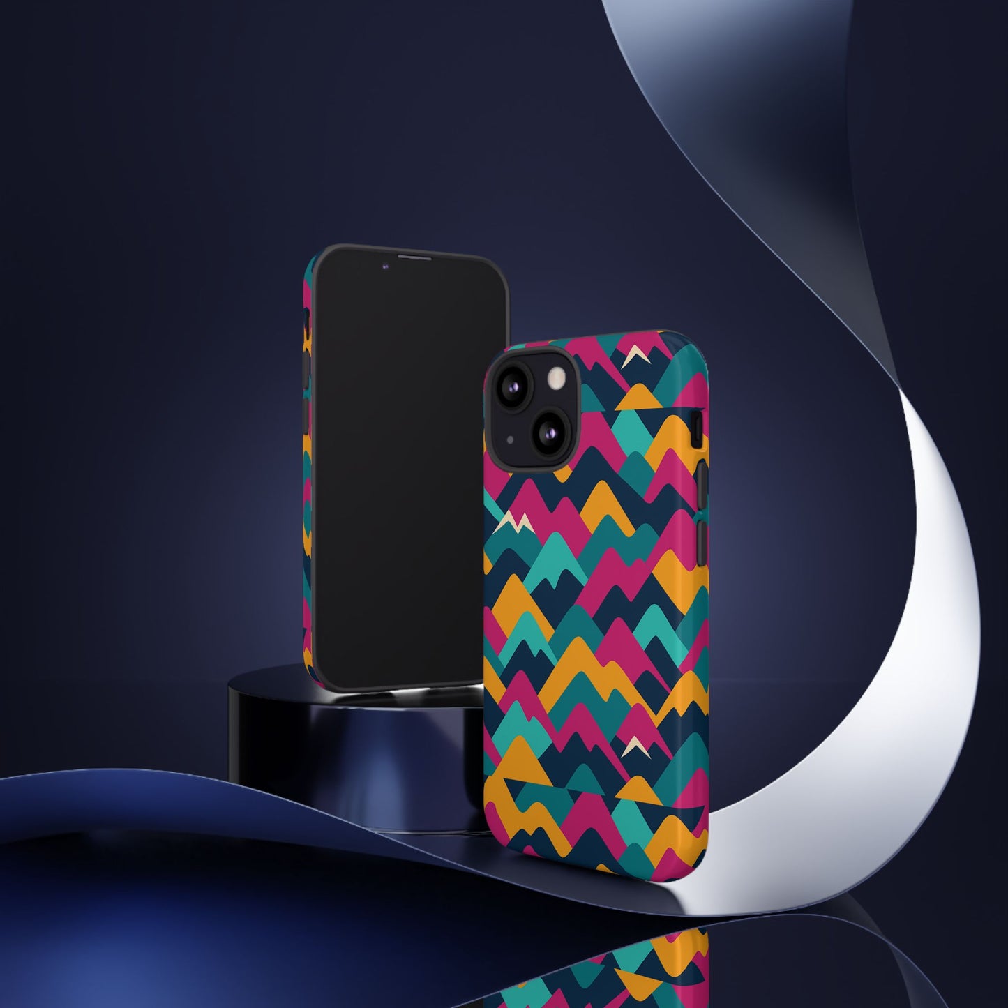 vibrant 3d geometric protective phone case for unisex, stylish smartphone accessory with playful design, compatible with iphone 13, 14, 15 & 16 – all models including pro, pro max & plus