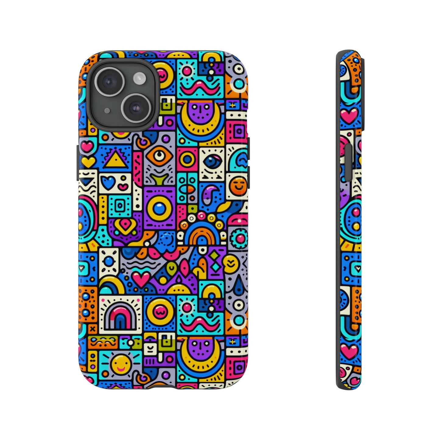 pattern image 8 vibrant anime comic style phone case for smartphones compatible with iphone 13, 14, 15 & 16 – all models including pro, pro max & plus
