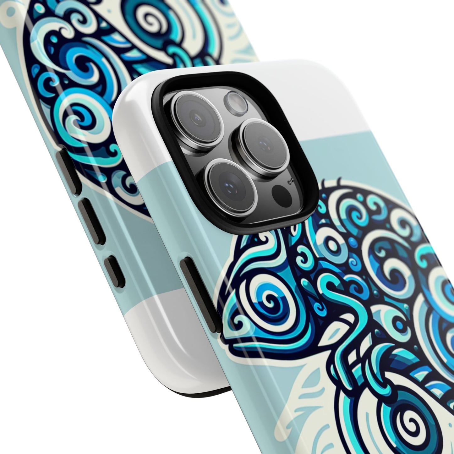 vibrant 3d wrap protective phone case with playful chameleon design in blue – unique accessory for self-expression compatible with iphone 13, 14, 15 & 16 – all models including pro, pro max & plus