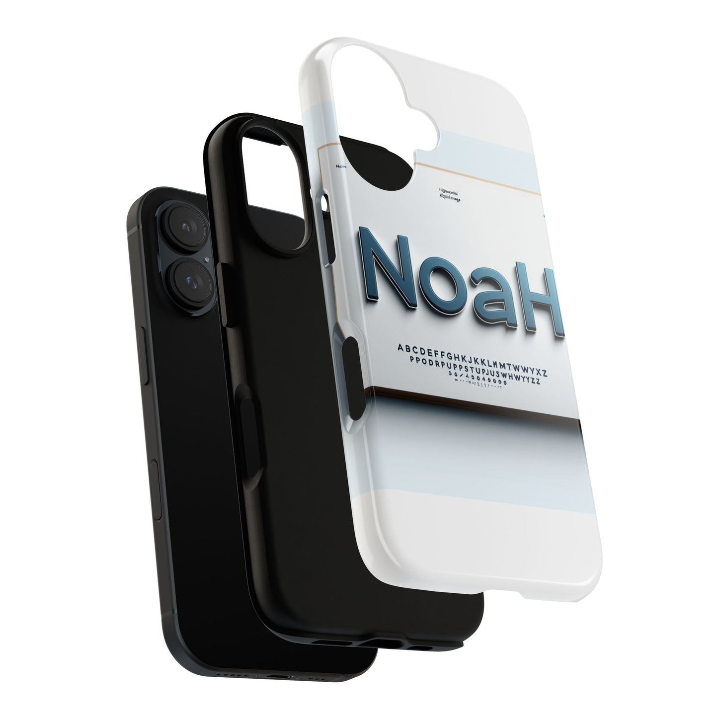 stylish 3d text phone case with modern design in blue – trendy protection for individuals – compatible with iphone 13, 14, 15 & 16 – all models including pro, pro max & plus