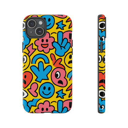 Vibrant Emoji Phone Case with Fun 3D Multicolour Design, Playful Protective Cover for Kids and Teens, Compatible with iPhone 13, 14, 15 & 16 – all models including Pro, Pro Max & Plus