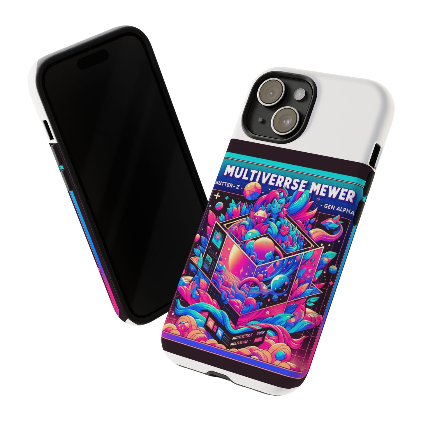 multiverse mewer protective phone case with 3d wrap design for smartphones, durable tpu silicone, uv protected, ideal gift for anime and comic lovers