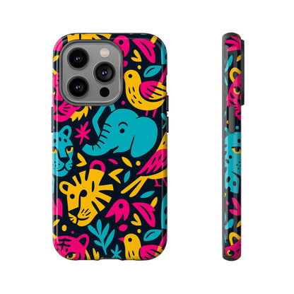 Vibrant 3D Animal Print Protective Phone Case Colourful Design for Stylish Protection Compatible with iPhone 13, 14, 15 & 16 – all models including Pro, Pro Max & Plus